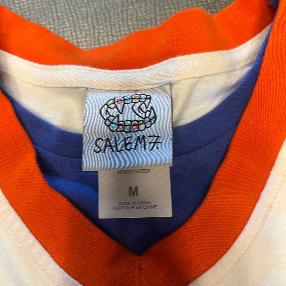 Salem7 Stargirl White & Blue 2fer Long Sleeve T-Shirt size M EUC - Picture 4 of 4